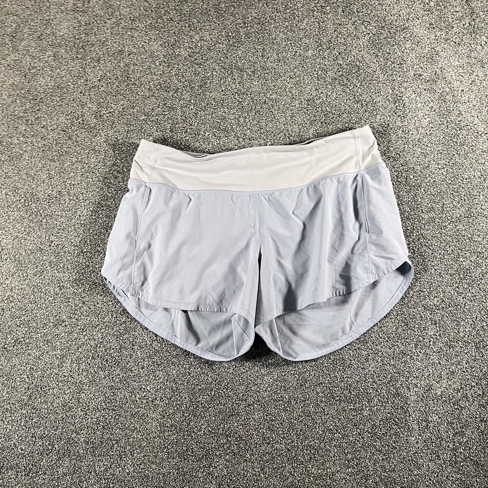 Lululemon Women’s Speed Up Running Shorts Gray Zip Pocket Lined Size 10
